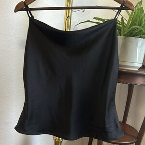 Women’s Black, Satin, Cowl Neck tank top